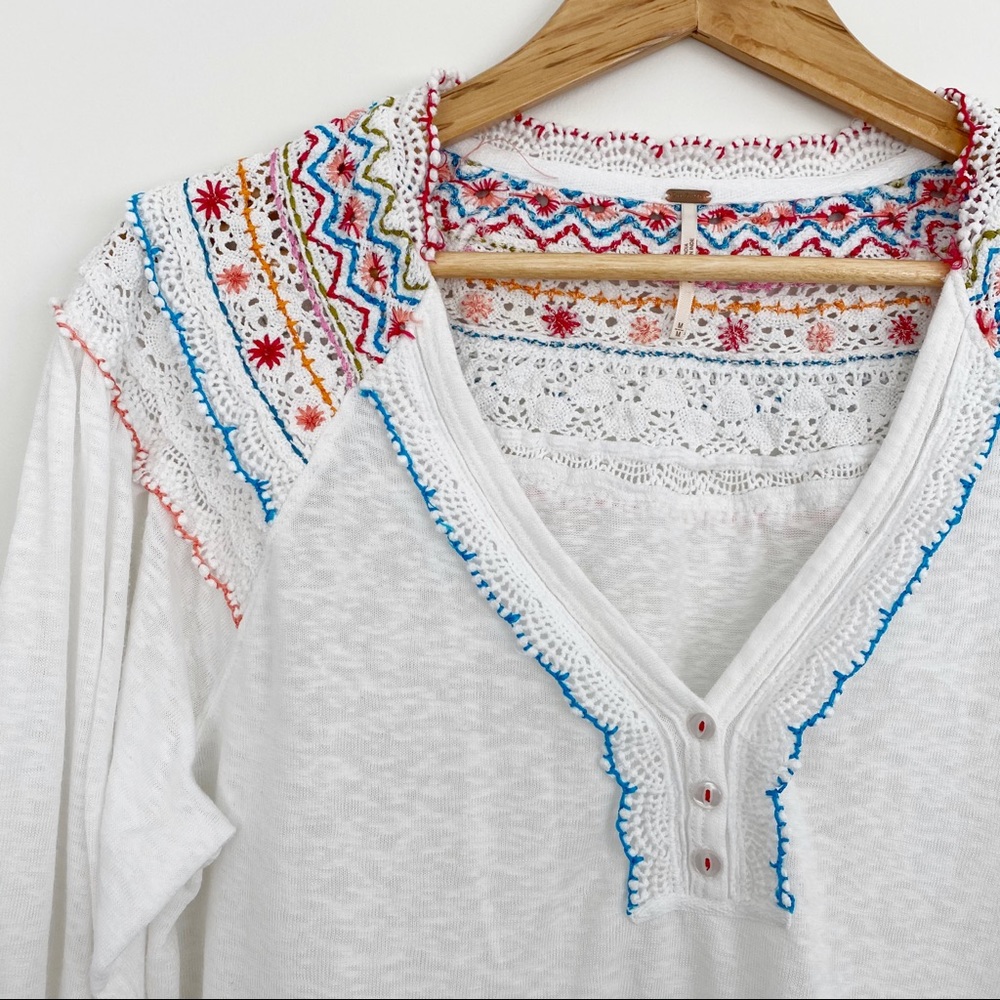 Free People embroidered Henley